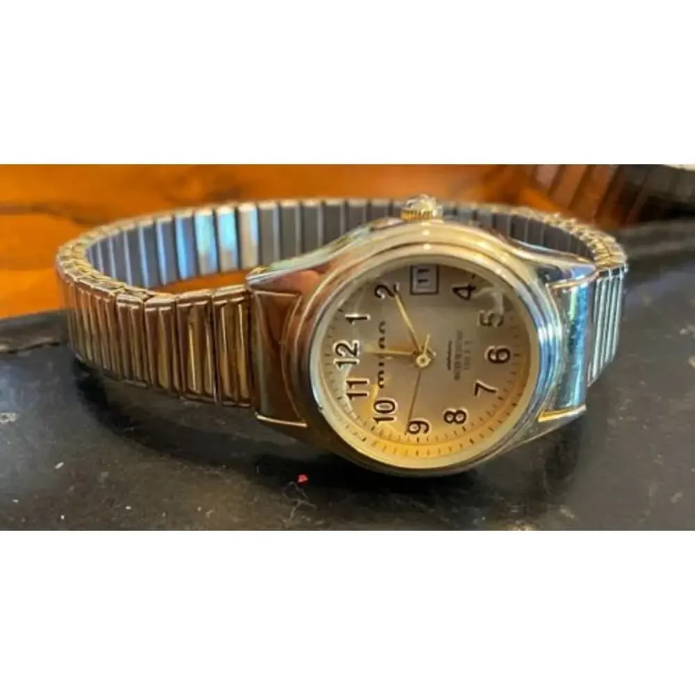 Womens Gold Tone Milan Watch, Date, Expansion Band